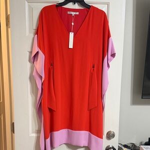 Trina Turk summered caftan Colorblock V-Neck Tunic Dress